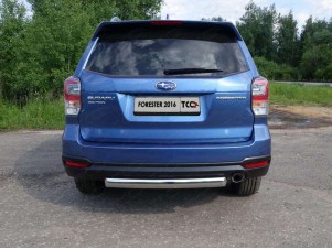 Защита заднего бампера овальная 75х42 мм для Subaru Forester № SUBFOR16-05